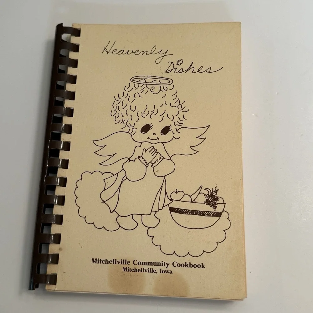 Mitchellville Iowa Community Cookbook Heavenly Dishes Spiral Bound Recipes VTG